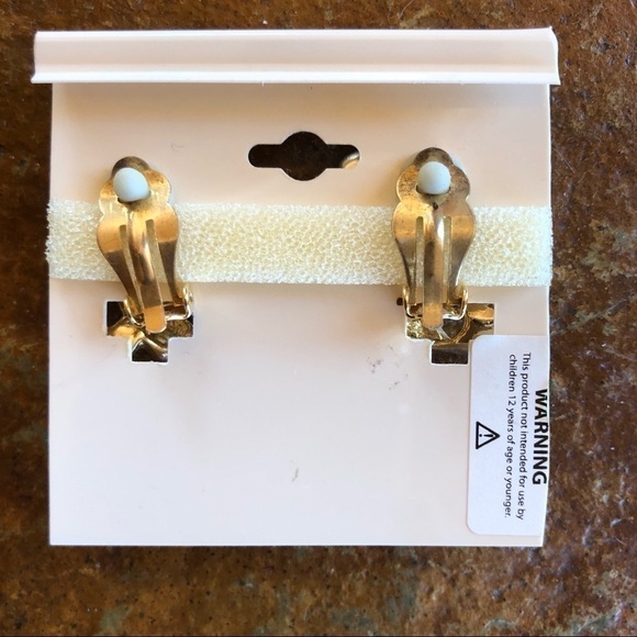 Vintage Ashley Brookes twisted knot gold lattice clip-on statement earrings - Picture 4 of 6